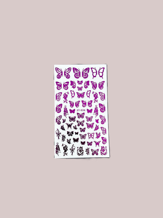Sticker Butterfly Effect Pink – Glittery Nails