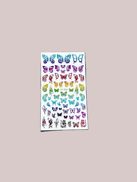 Sticker Butterfly Effect Multicolor – Glittery Nails